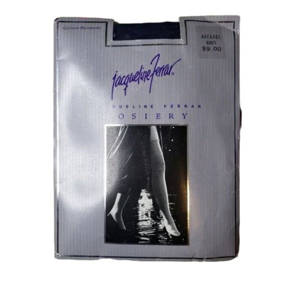 JACQUELINE FERRAR COTTON PANTYHOSE NAVY SIZE AVERAGE